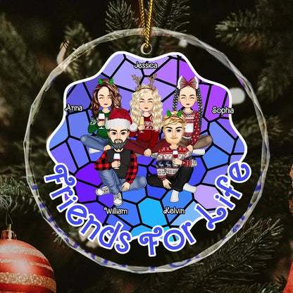 Friends For Life - Personalized Circle Acrylic Ornament ornament The Next Custom Gift