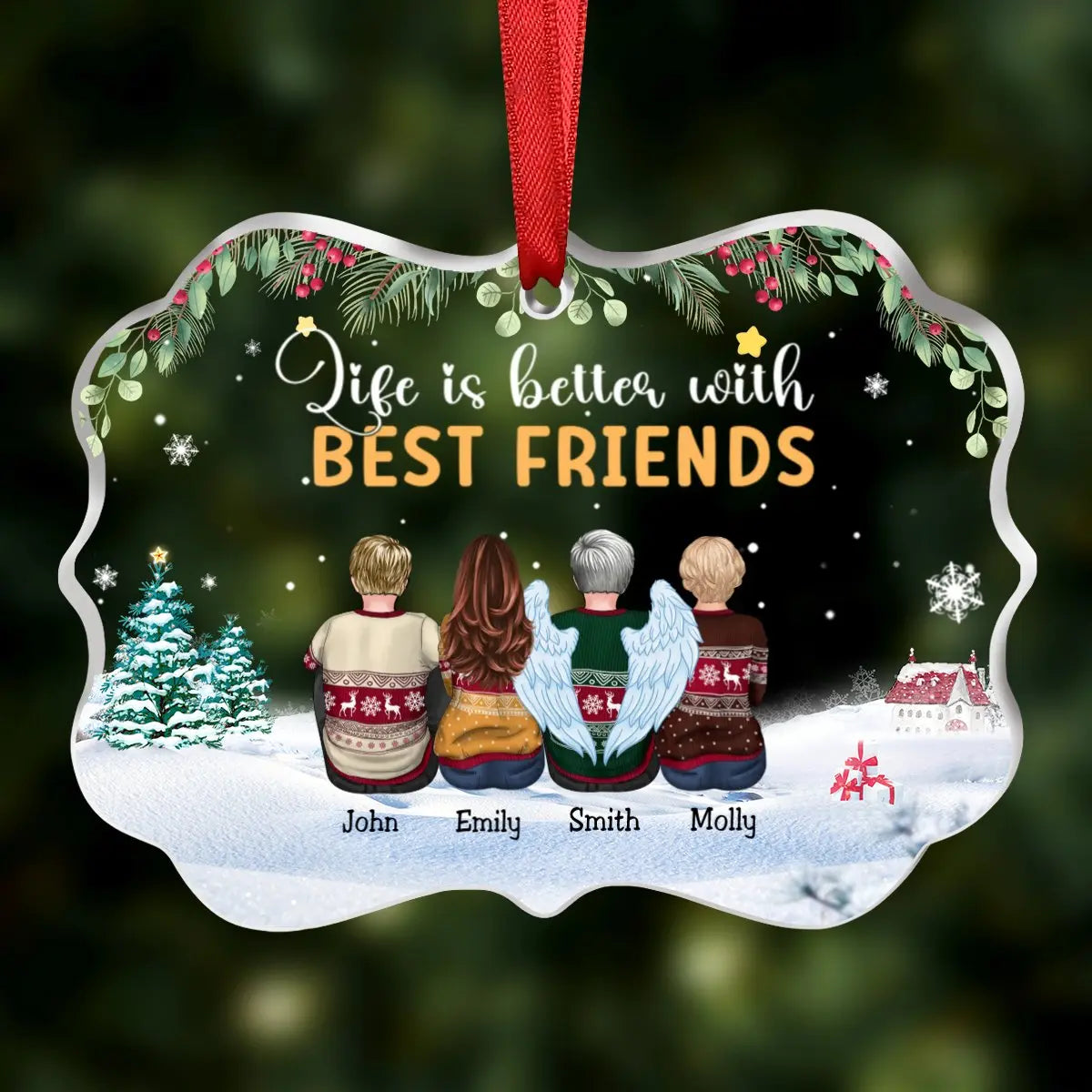 Friends - Life Is Better With Best Friends - Personalized Transparent Ornament