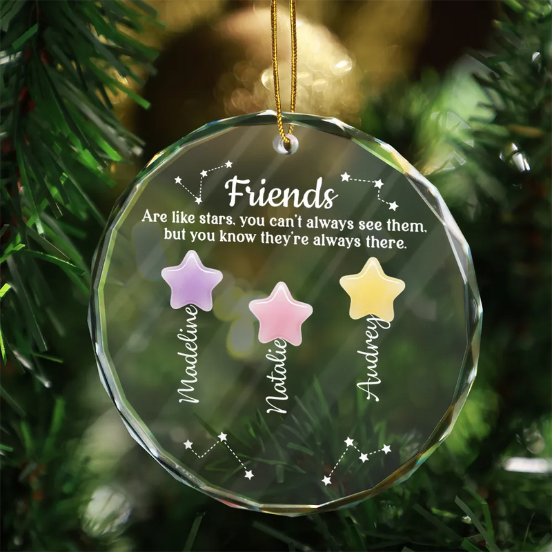 Friends Sisters Siblings Are Like Stars Sea Glass - Personalized Circle Acrylic Ornament