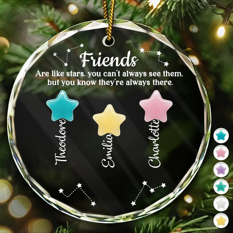 Friends Sisters Siblings Are Like Stars Sea Glass - Personalized Circle Acrylic Ornament
