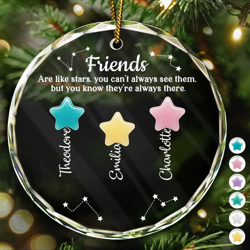 Friends Sisters Siblings Are Like Stars Sea Glass - Personalized Circle Acrylic Ornament