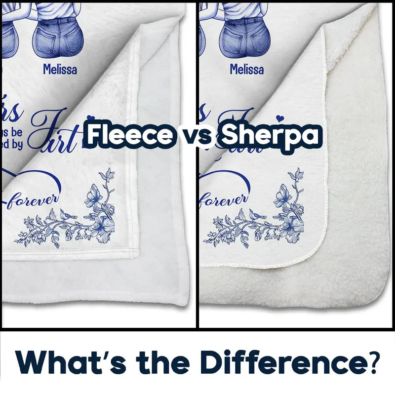 Friends Sisters Will Always Be Connected By Heart Chinoiserie Toile Besties - Personalized Fleece Blanket