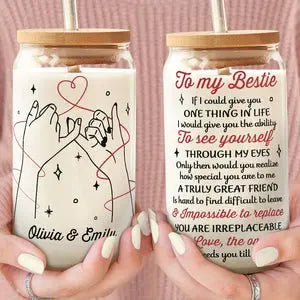 Friendship - A Truly Great Friend Is Hard To Find - Personalized Glass Can (LH) Drinking Jar The Next Custom Gift