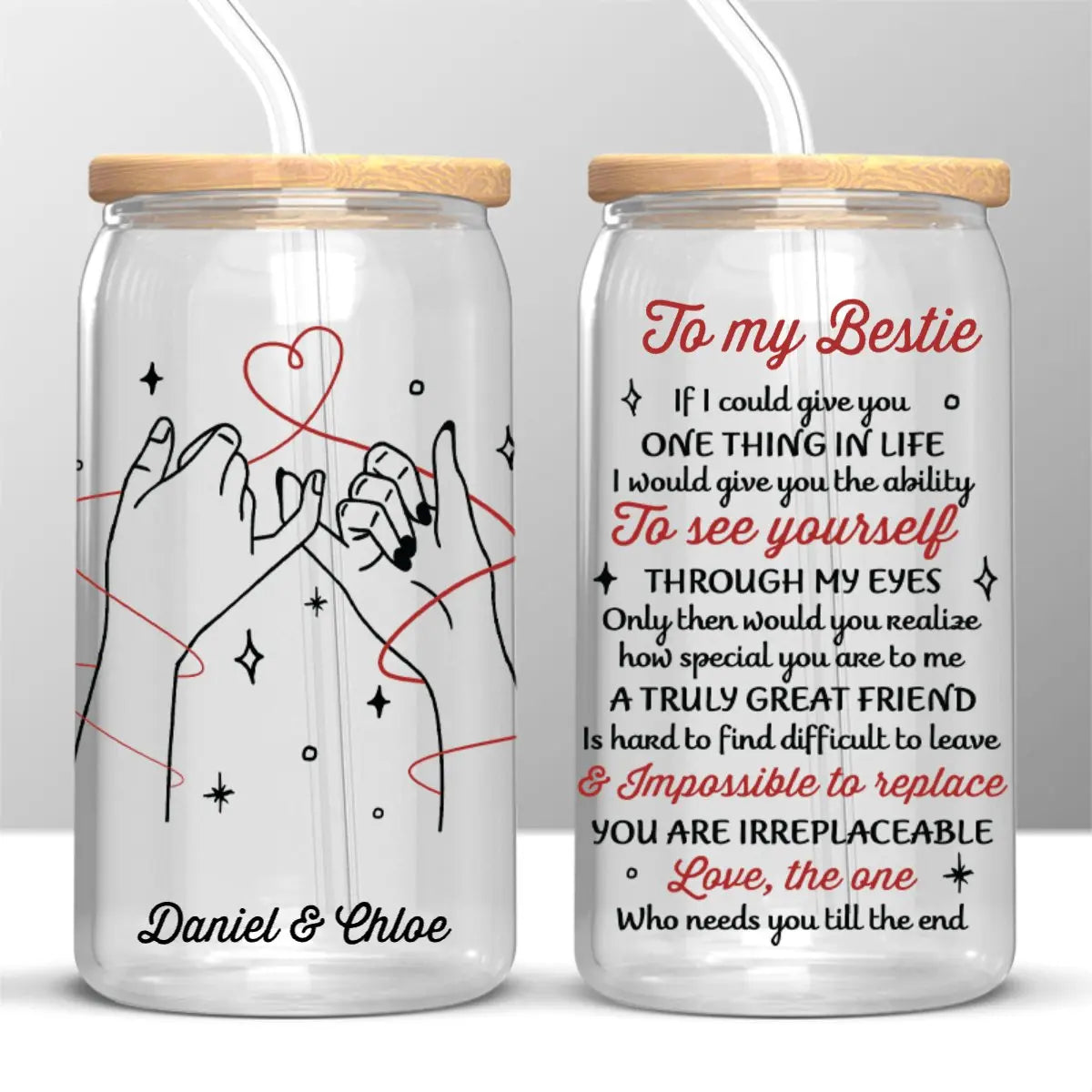 Friendship - A Truly Great Friend Is Hard To Find - Personalized Glass Can (LH) Drinking Jar The Next Custom Gift