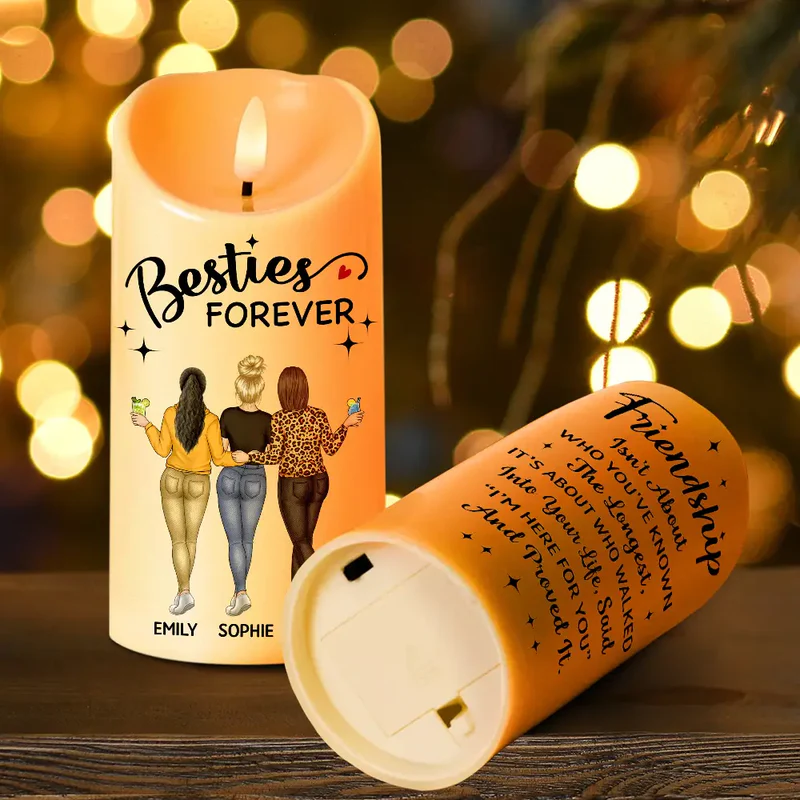 Friendship Isn't About Who You've Known The Longest Best Friend - Personalized Flameless LED Candle