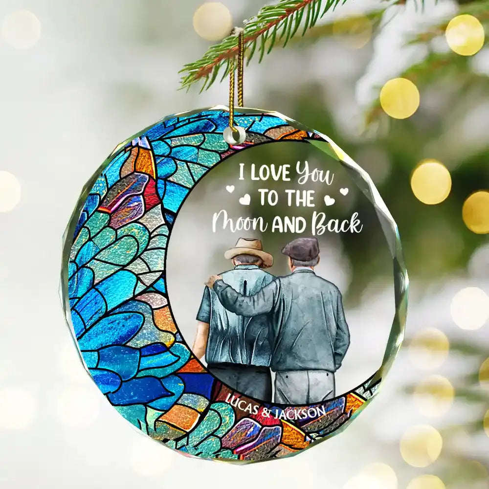 From Our First Kiss Till Our Last Breath - Personalized Circle Glass Ornament ornament The Next Custom Gift