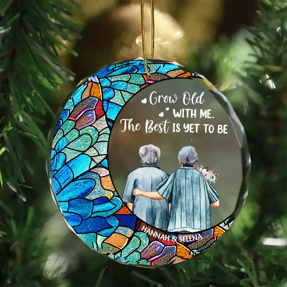 From Our First Kiss Till Our Last Breath - Personalized Circle Glass Ornament ornament The Next Custom Gift