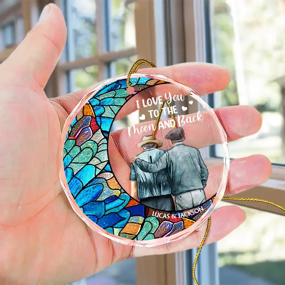 From Our First Kiss Till Our Last Breath - Personalized Circle Glass Ornament ornament The Next Custom Gift