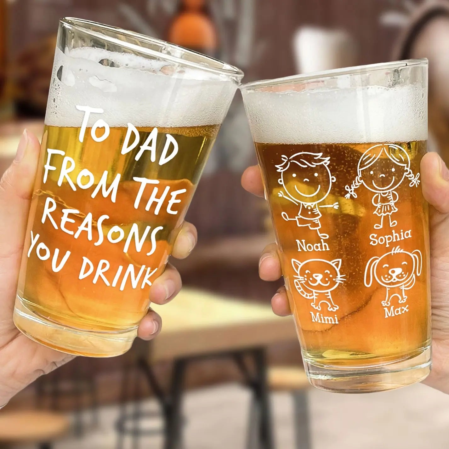 From The Reasons You Drink Father's Day Gifts For Dad - Personalized Beer Glass Beer Glass The Next Custom Gift