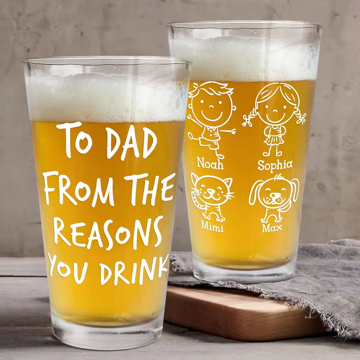 From The Reasons You Drink Father's Day Gifts For Dad - Personalized Beer Glass Beer Glass The Next Custom Gift