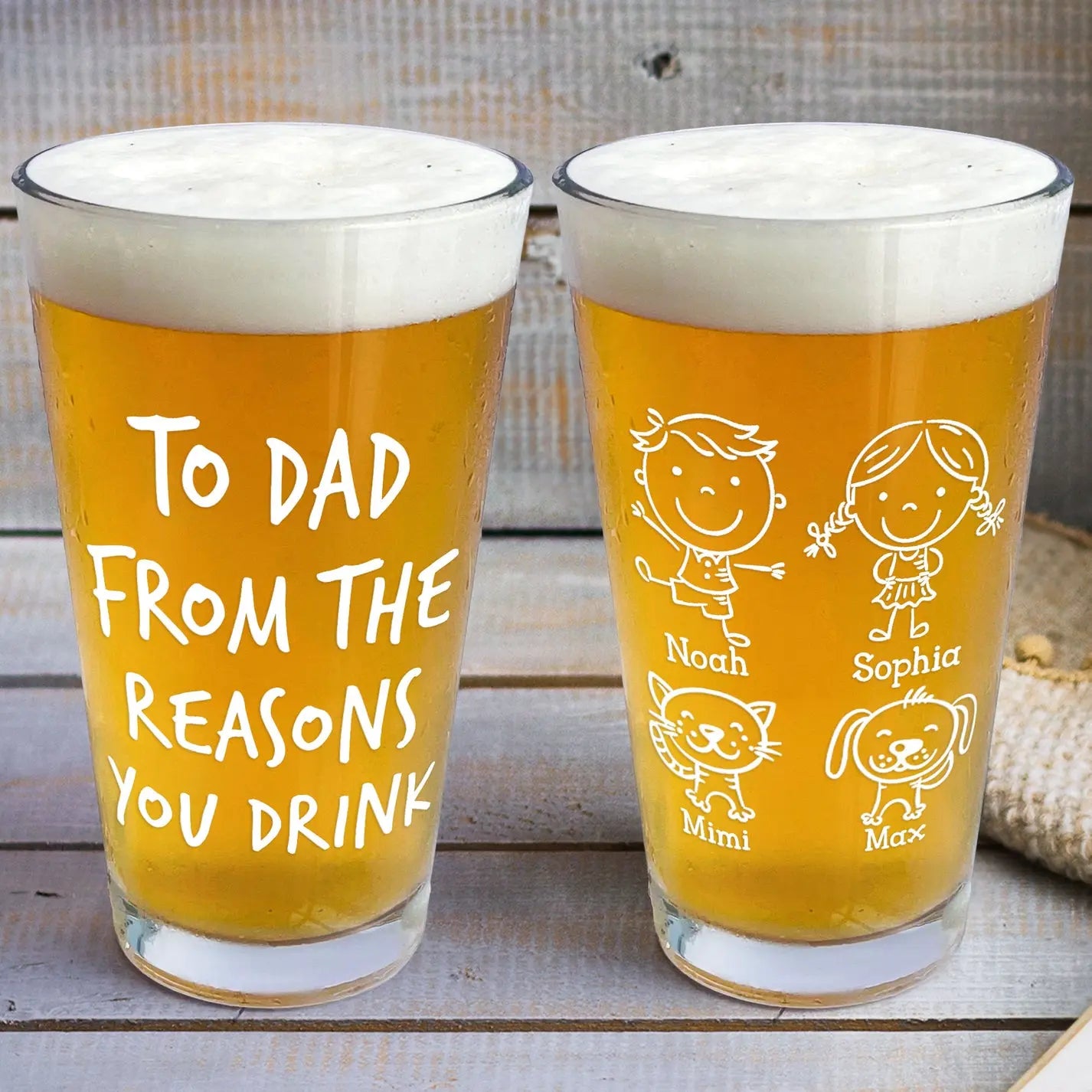 From The Reasons You Drink Father's Day Gifts For Dad - Personalized Beer Glass Beer Glass The Next Custom Gift