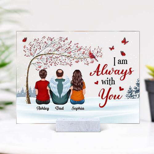 Berry Tree Cardinal Whole Back View Family Sitting Remembrance Gift Memorial Personalized Acrylic Plaque