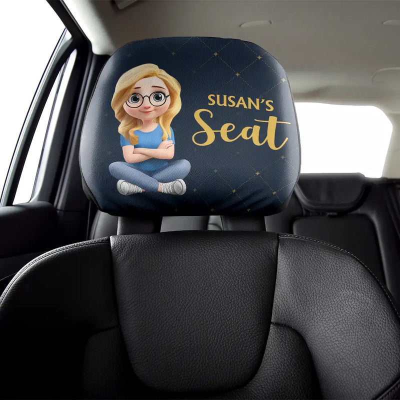 Fun Private Seat Family Couple 3D Effect - Personalized Car Headrest Covers