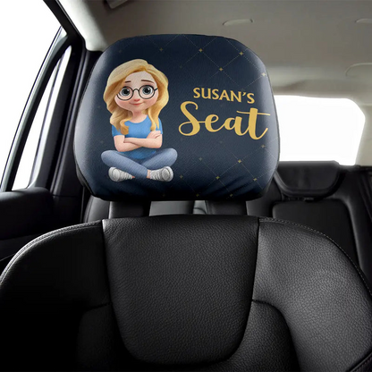 Fun Private Seat Family Couple 3D Effect - Personalized Car Headrest Covers