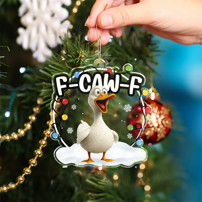 Funny Chicken F-Caw-F - Personalized Custom Shaped Acrylic Ornament