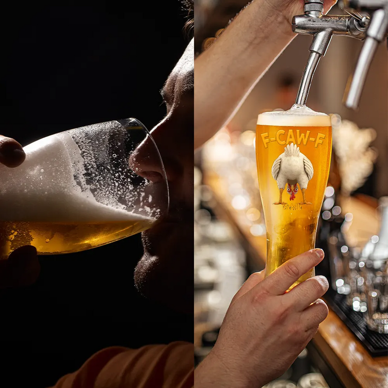 Funny Chicken F-Caw-F - Personalized Pilsner Glass