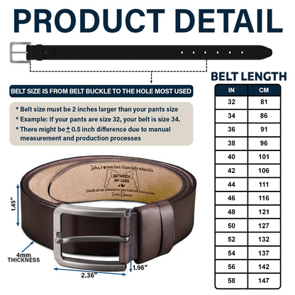 Funny Couple I Love Your Face Especially When It's Between My Legs - Personalized Engraved Leather Belt