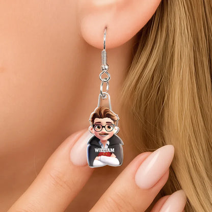 Funny Family Halloween Costume - Personalized Acrylic Earrings