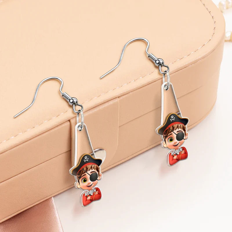 Funny Family Halloween Costume - Personalized Acrylic Earrings