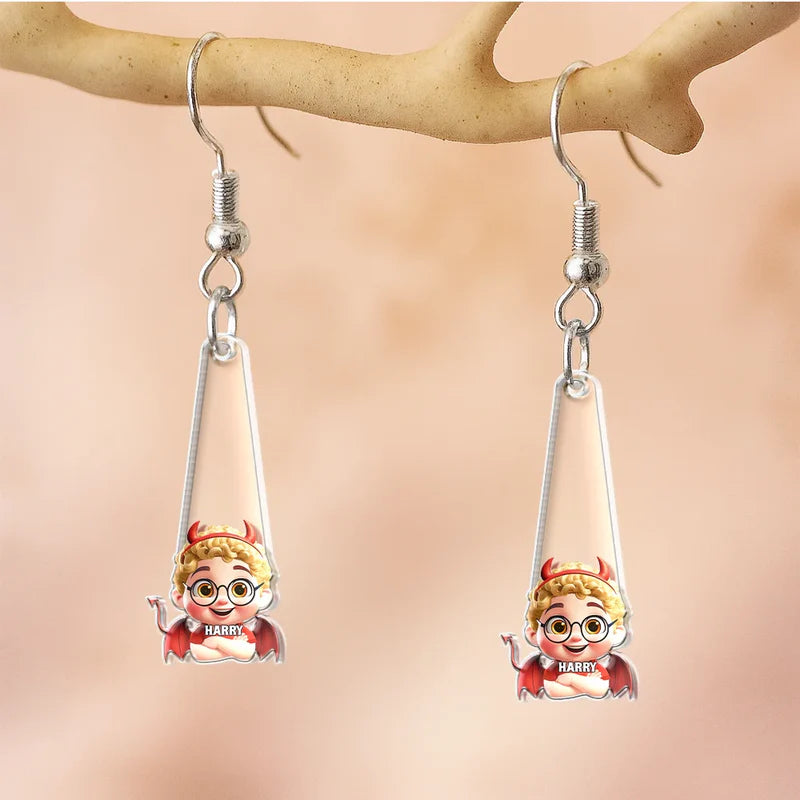 Funny Family Halloween Costume - Personalized Acrylic Earrings