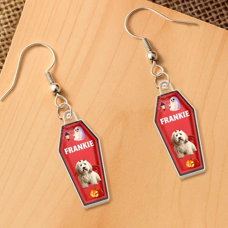Funny Pet Halloween Costume - Personalized Acrylic Earrings