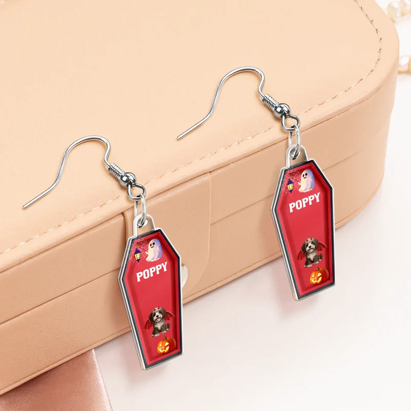 Funny Pet Halloween Costume - Personalized Acrylic Earrings