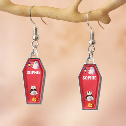 Funny Pet Halloween Costume - Personalized Acrylic Earrings