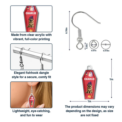 Funny Pet Halloween Costume - Personalized Acrylic Earrings