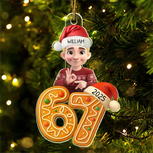 Funny Teen Slang Six Seven - Personalized Custom Shaped Acrylic Ornament