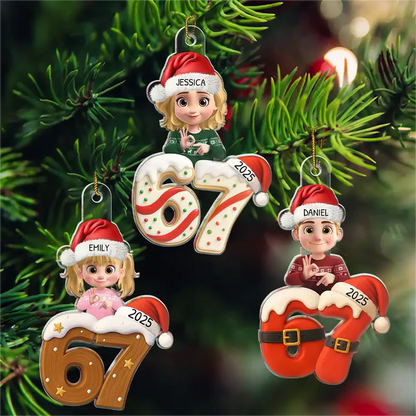 Funny Teen Slang Six Seven - Personalized Custom Shaped Acrylic Ornament