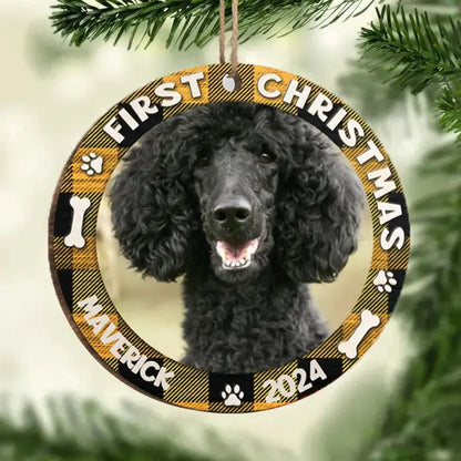 Fur Baby's First Christmas - Personalized Custom Round Shaped Wood Christmas Ornament - Upload Image, Gift For Pet Lovers, Christmas Gift Ornament The Next Custom Gift