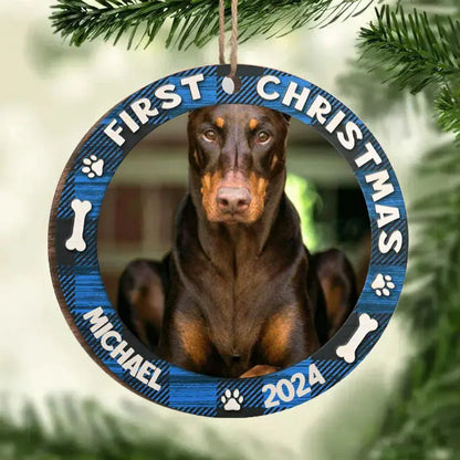 Fur Baby's First Christmas - Personalized Custom Round Shaped Wood Christmas Ornament - Upload Image, Gift For Pet Lovers, Christmas Gift Ornament The Next Custom Gift