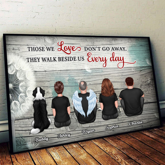 Dandelion Memorial Family Members Personalized Poster, Sympathy Gift