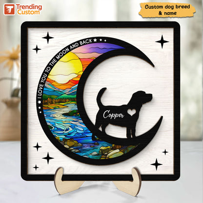 Loss Of Pet Memorial Personalized 2 Layered Wooden Plaque