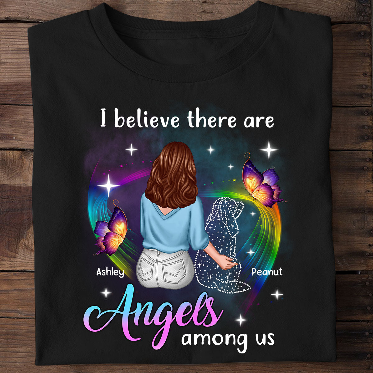 Angels Among Us Dog Memorial Personalized Shirt