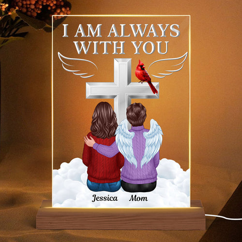 Always With You Family Memorial Keepsake Remembrance Sympathy Gift Personalized Acrylic Plaque With LED Night Light