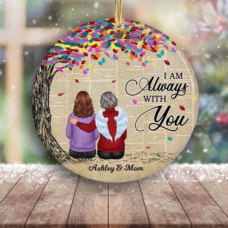 Colorful Tree Memorial Personalized Circle Ornament