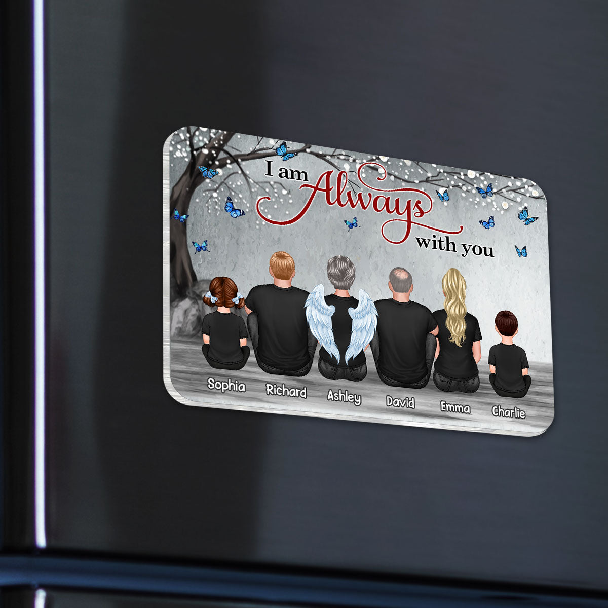 Blossom Tree Always With You Family Memorial Personalized Acrylic Fridge Magnet, Remembrance Gift, Sympathy Gift