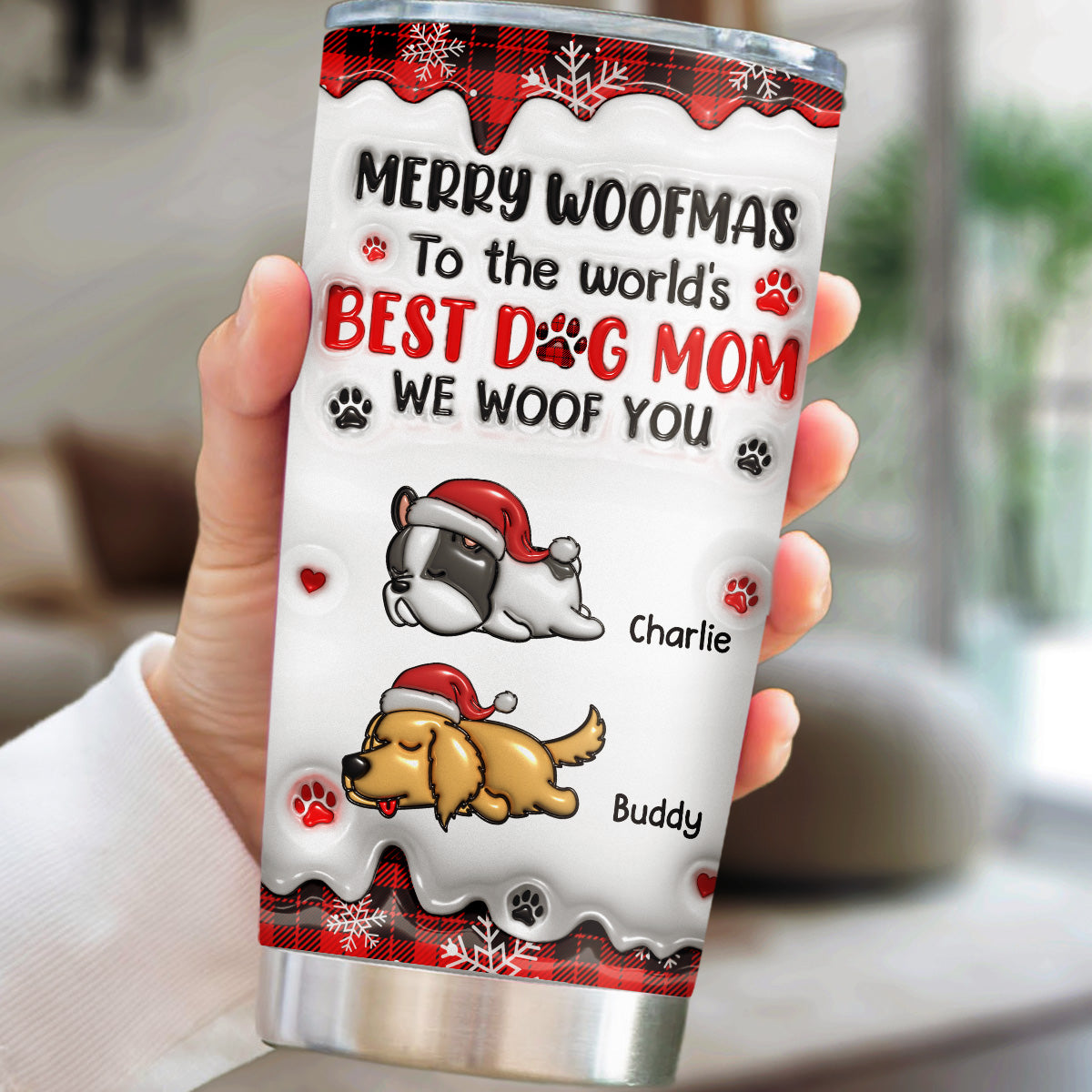 My Best Dog Mom In The World  - Personalized Custom 3D Inflated Effect Tumbler