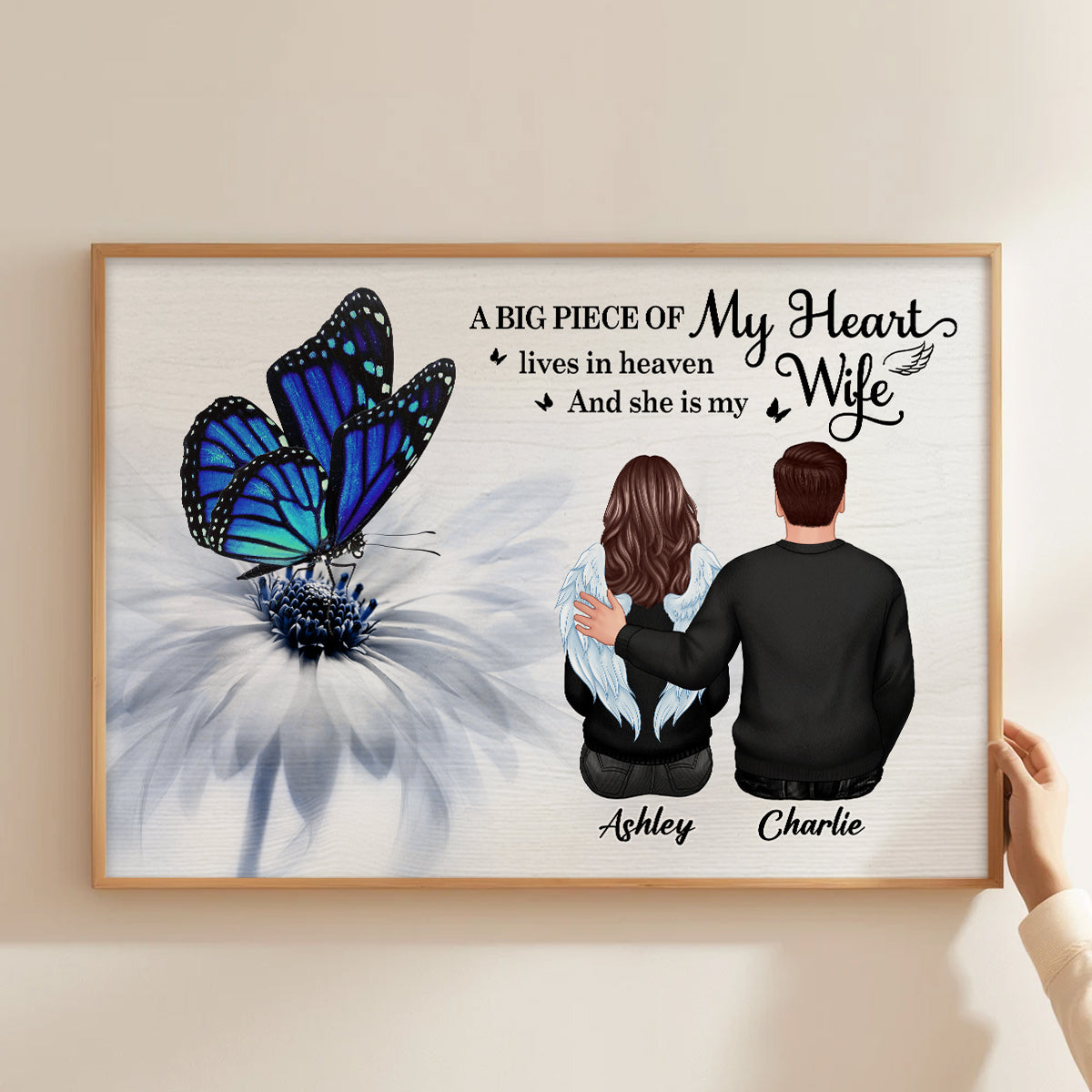 Butterfly I'm Not A Widow I'm A Wife To A Husband With Wings Memorial Personalized Poster