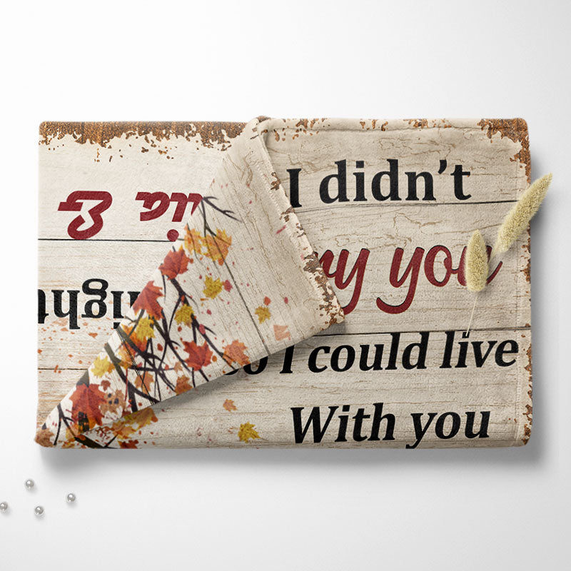 Good Night Baby Old Couple Husband Wife Fall Leaves - Couple Gift - Personalized Custom Blanket