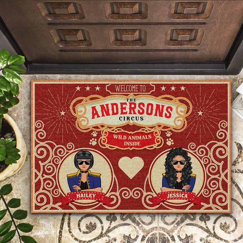 Welcome To Our Circus - Gift For Couples - Personalized Custom Doormat