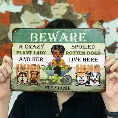 Gardening Crazy Plant Lady - Personalized Custom Classic Metal Signs