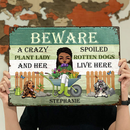 Gardening Crazy Plant Lady - Personalized Custom Classic Metal Signs
