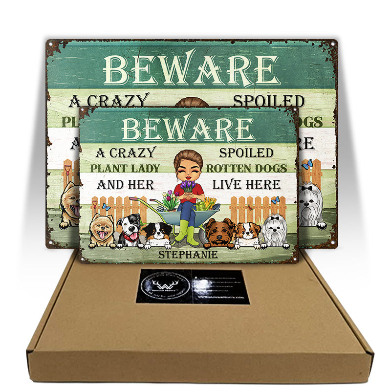 Gardening Crazy Plant Lady - Personalized Custom Classic Metal Signs