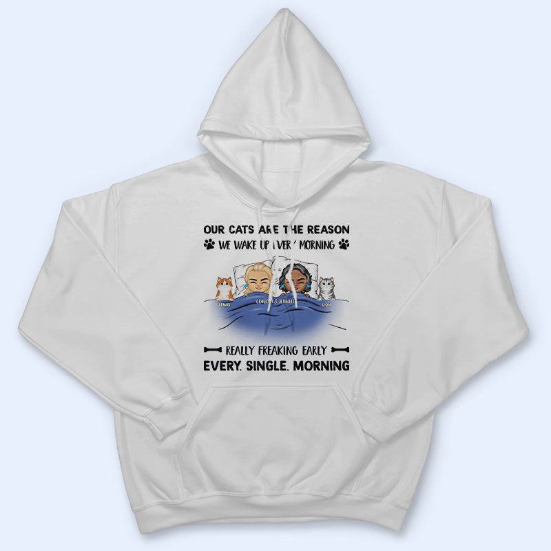 Every Single Morning Couple - Gift For Dog And Cat Lovers - Personalized Custom Hoodie