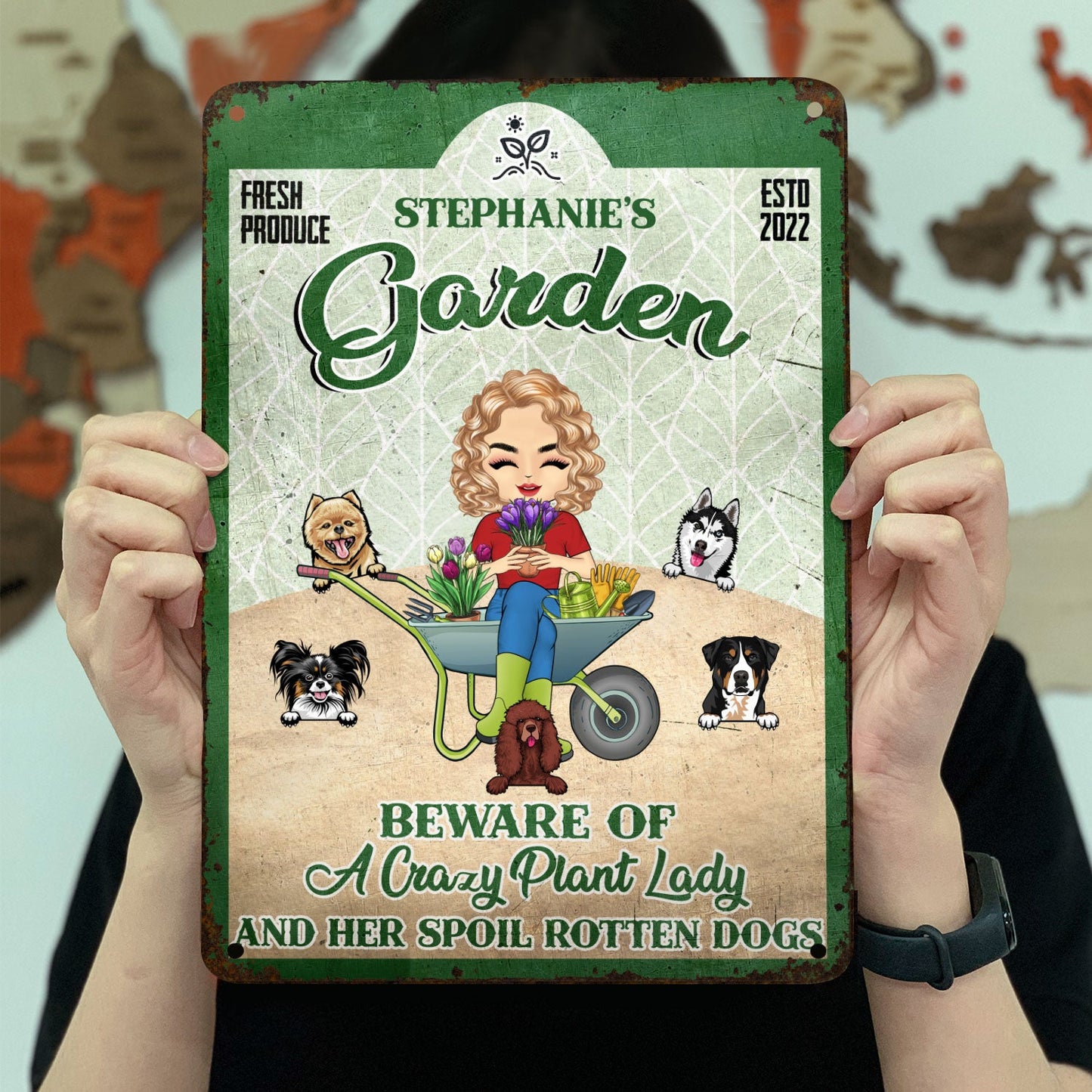 Gardening Pet Lovers Crazy Plant Lady - Personalized Custom Classic Metal Signs