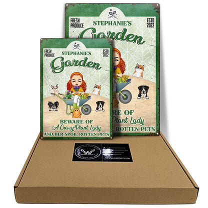 Gardening Pet Lovers Crazy Plant Lady - Personalized Custom Classic Metal Signs