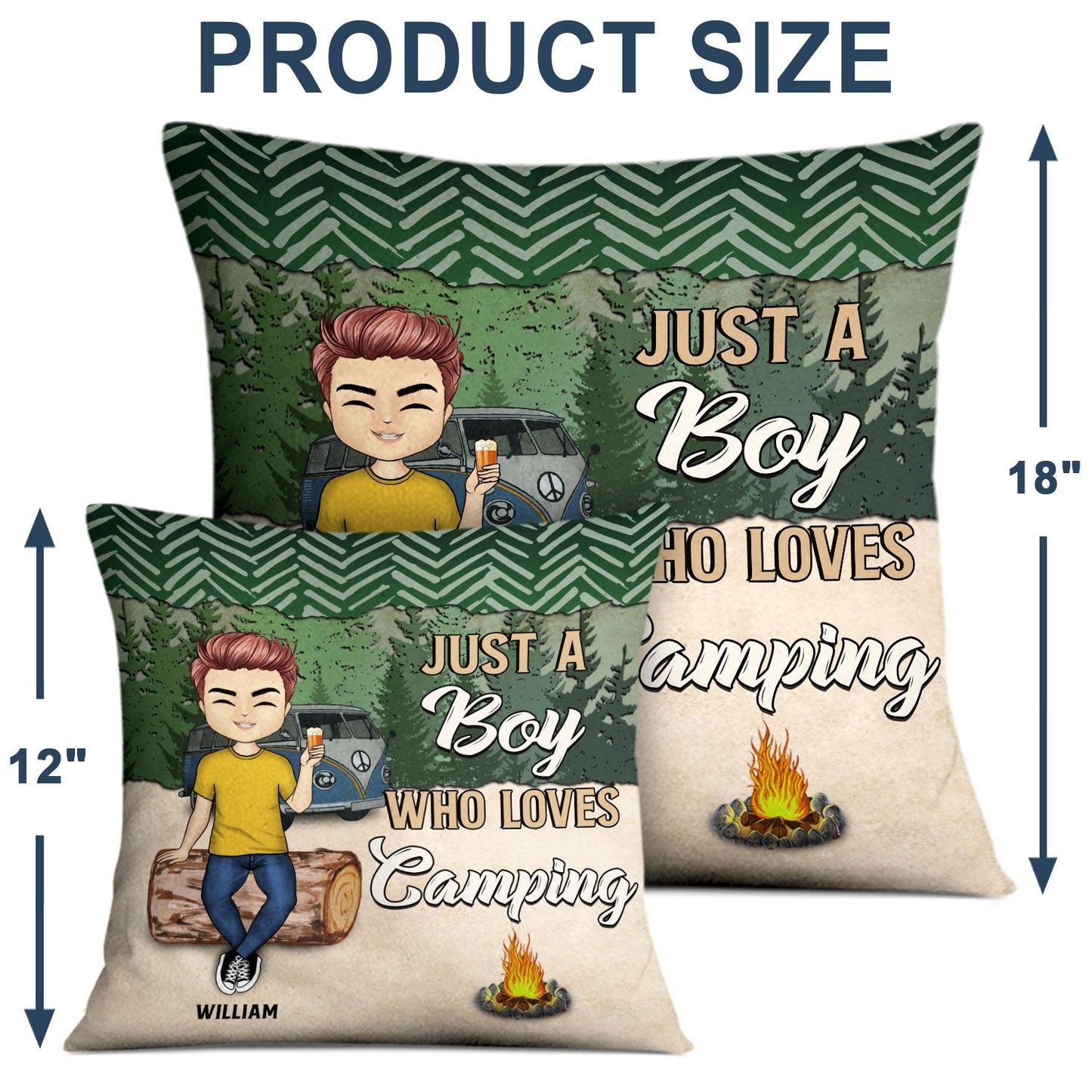 Camping Just A Boy Girl Who Loves Camping - Personalized Custom Pillow
