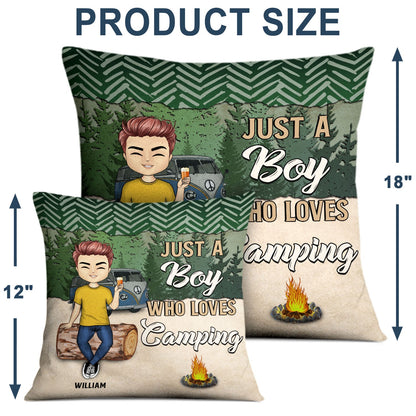 Camping Just A Boy Girl Who Loves Camping - Personalized Custom Pillow